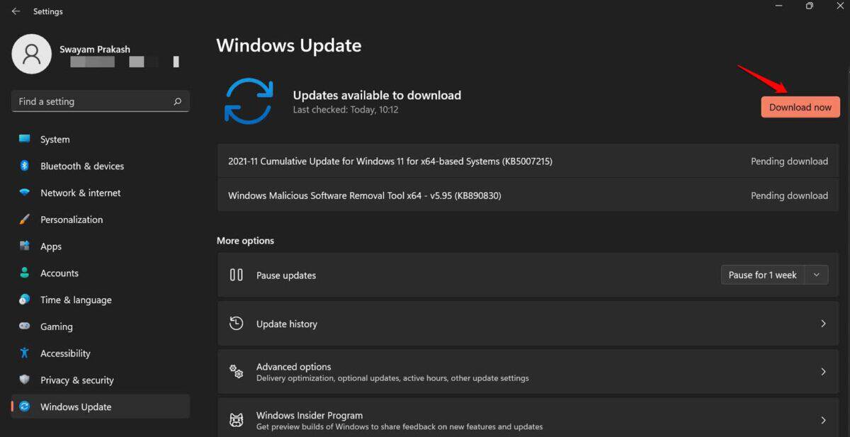 Descargue la actualización de Windows 11