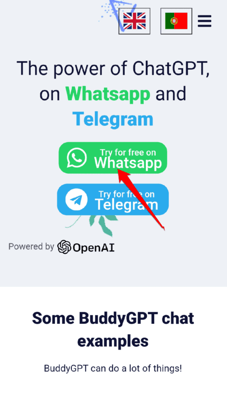 Seleccione "Probar WhatsApp gratis".