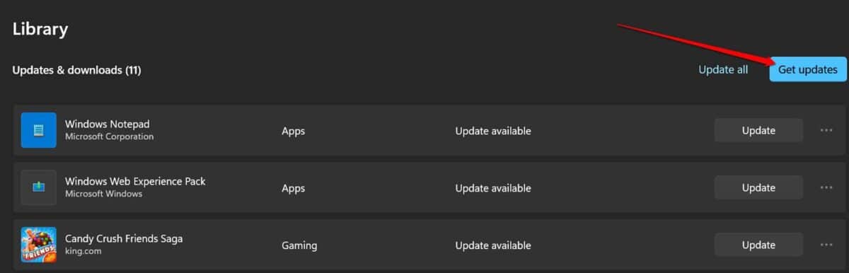 Obtenga actualizaciones de la aplicación Microsoft Store